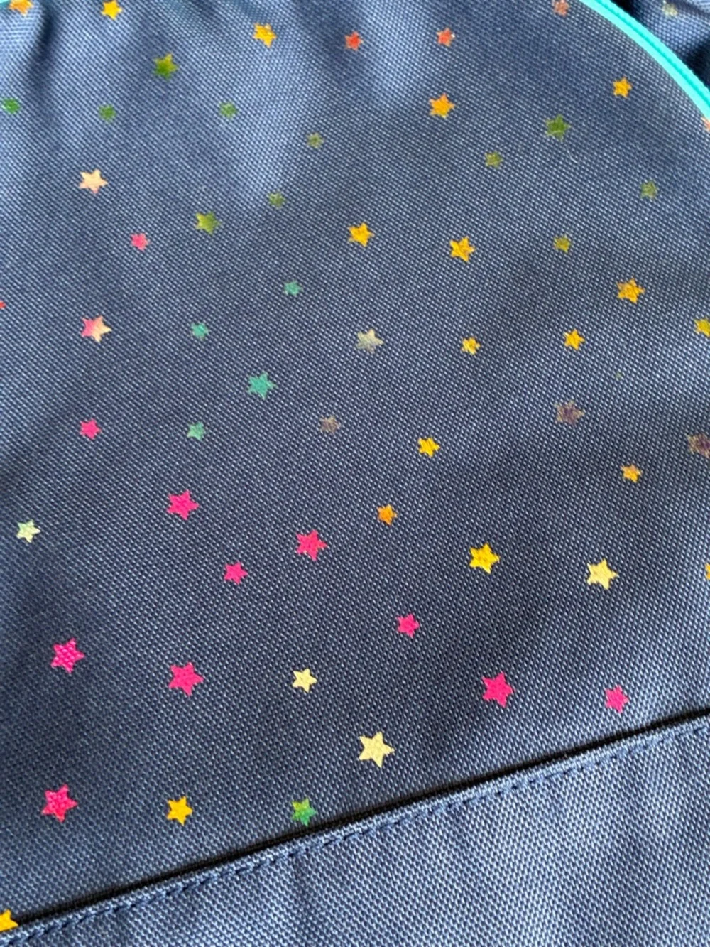 Kids Navy Star Print Backpack with Teal Accents
